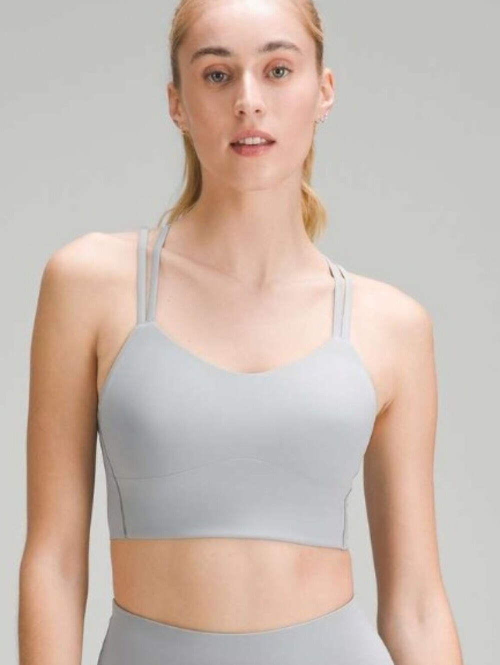 Lululemon Like A Cloud Longline Light Support Bra Light Grey Fits XS S